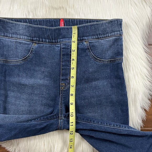 Spanx Women's Size Medium Distressed Medium Wash Ankle Skinny Jegging Jeans - Picture 5 of 10